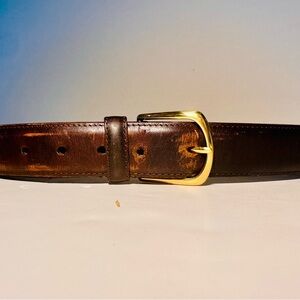 Leather Belt Size 42 Brown Solid Brass Buckle Stylish Durable Craftmanship